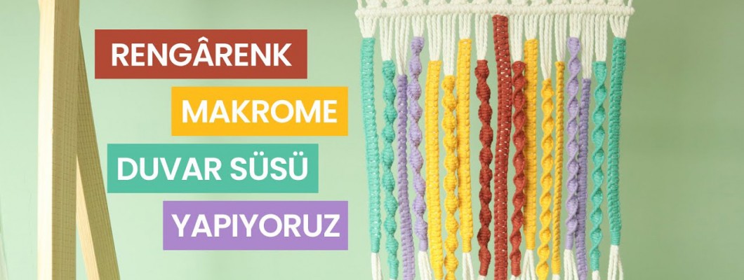 En Kolay Makrome Renkli Duvar Süsü Yapımı! En Kolay Makrome Renkli Duvar Süsü Yapımı!