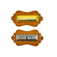 2'li Handmade Yazılı Metal-Suni Deri Etiket