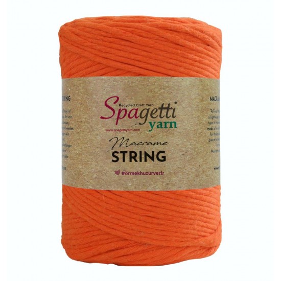 3mm 500g Turuncu Makrome Tarama İpi
