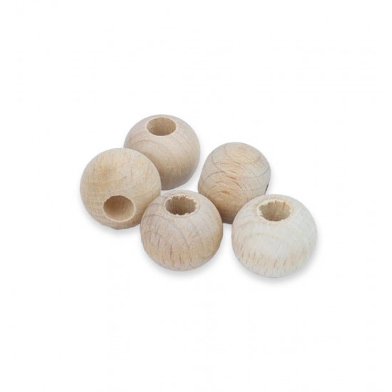 5'li 17mm Ahşap Yuvarlak Boncuk 5'li 17mm Ahşap Yuvarlak Boncuk