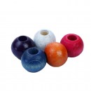 5'li 20mm Ahşap Renkli Yuvarlak Boncuk 5'li 20mm Ahşap Renkli Yuvarlak Boncuk