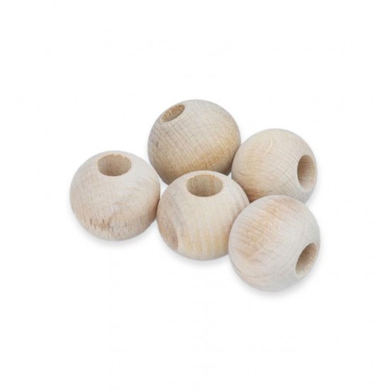 5'li 22mm Ahşap Yuvarlak Boncuk 5'li 22mm Ahşap Yuvarlak Boncuk