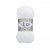 Alize Diva Beyaz El Örgü İpliği Alize Diva Beyaz El Örgü İpliği