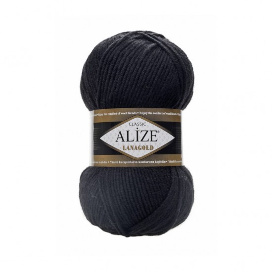 Alize Lanagold Siyah El Örgü İpliği