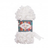 Alize Puffy Fine Beyaz El Örgü İpliği Alize Puffy Fine Beyaz El Örgü İpliği