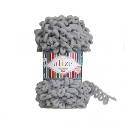 Alize Puffy Fine Gri El Örgü İpliği