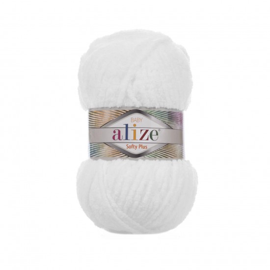 Alize Softy Plus 55 Beyaz El Örgü İpliği