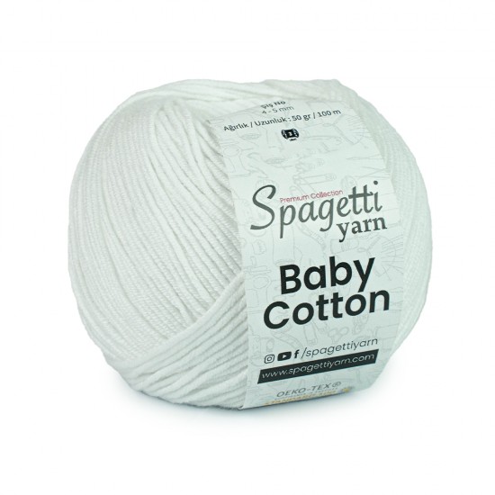 Baby Cotton Beyaz El Örgü İpliği