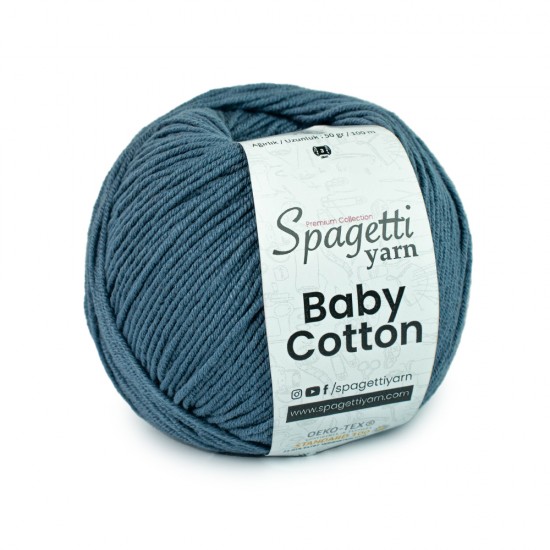 Baby Cotton Metalik Mavi El Örgü İpliği
