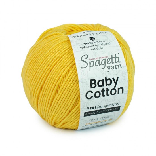 Baby Cotton Sarı El Örgü İpliği