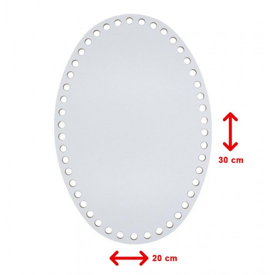 Beyaz Ahşap Oval Sepet Tabanı