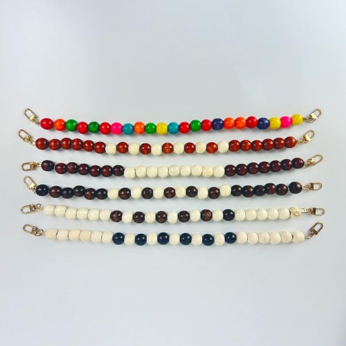 Boncuklu Ahşap Çanta Sapı 