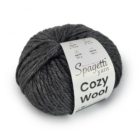 Cozy Wool Antrasit Gri El Örgü İpliği