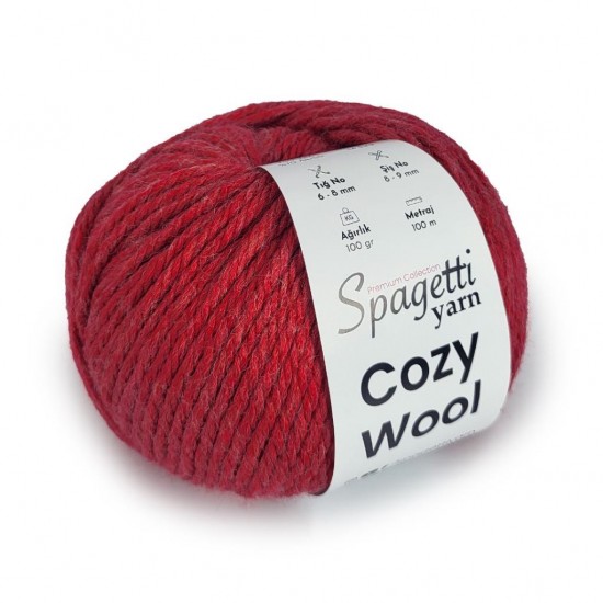 Cozy Wool Kırmızı El Örgü İpliği