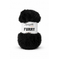 Furry Siyah Kadife El Örgü İpliği