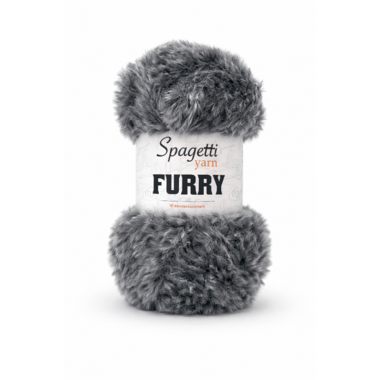 Furry Sisli Gri Kadife El Örgü İpliği