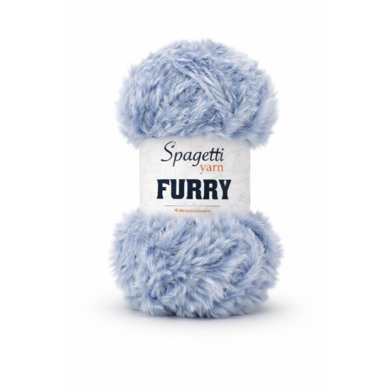 Furry Bebe Mavi Kadife El Örgü İpliği