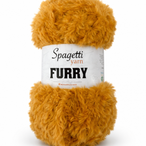 Furry Hardal Rengi Kadife El Örgü İpliği