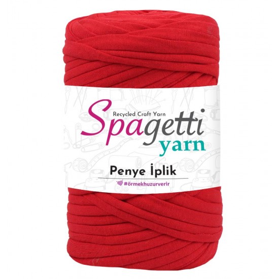 Penye İp Işıltılı Kırmızı El Örgü İpliği