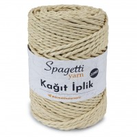 Kağıt İp Jumbo Açık Bej El Örgü İpliği
