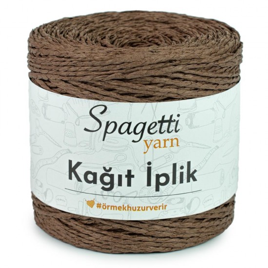 Kağıt İp Kahve El Örgü İpliği