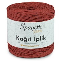 Kağıt İp Koyu Mercan El Örgü İpliği