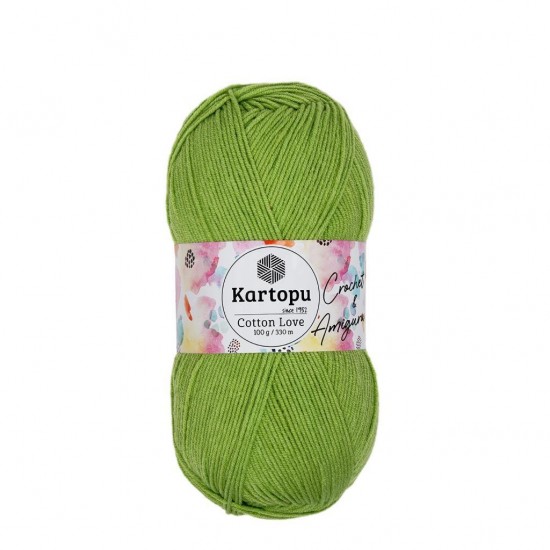 Kartopu Cotton Love Fıstık Yeşil El Örgü İpliği K404