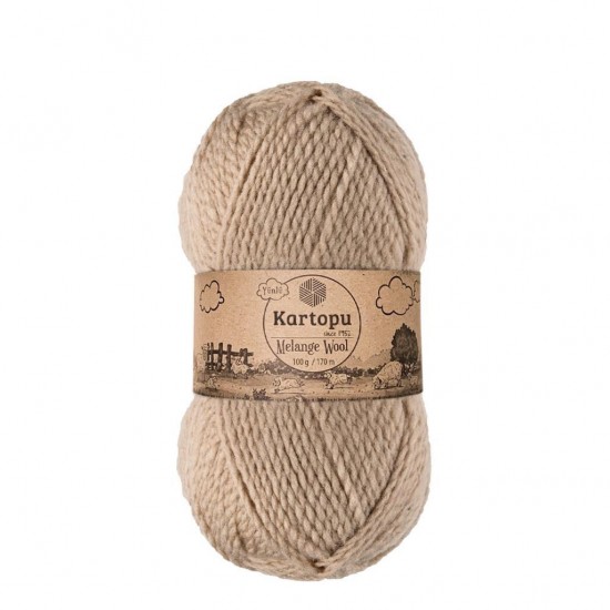Kartopu Melange Wool K880 Bej El Örgü İpliği