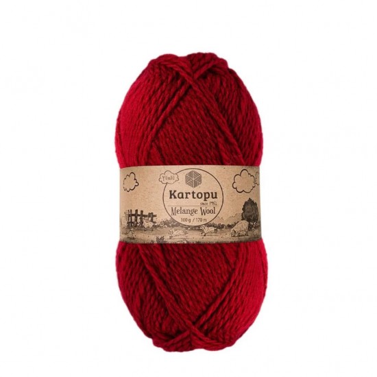 Kartopu Melange Wool K2117 Bordo El Örgü İpliği