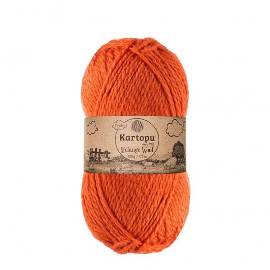 Kartopu Melange Wool K1210 Turuncu El Örgü İpliği