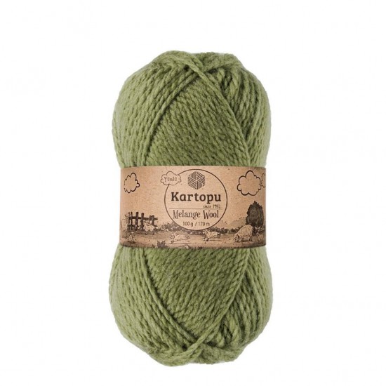 Kartopu Melange Wool K430 Pastel Yeşil El Örgü İpliği