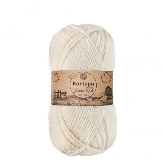 Kartopu Melange Wool K013 Kırık Beyaz El Örgü İpliği