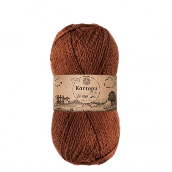 Kartopu Melange Wool K1892 Çikolata Kahve El Örgü İpliği