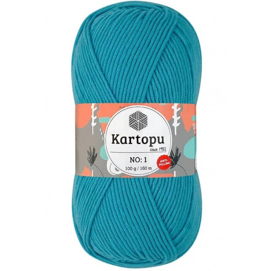 Kartopu No: 1 Turkuaz El Örgü İpliği K576