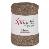 Simli Ribbon Koyu Bej (Altın Sim) El Örgü İpliği Simli Ribbon Koyu Bej (Altın Sim) El Örgü İpliği