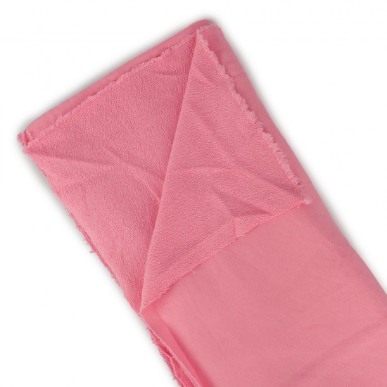 Likralı İki İplik Penye Kumaş - Düz - Pembe 92x202cm