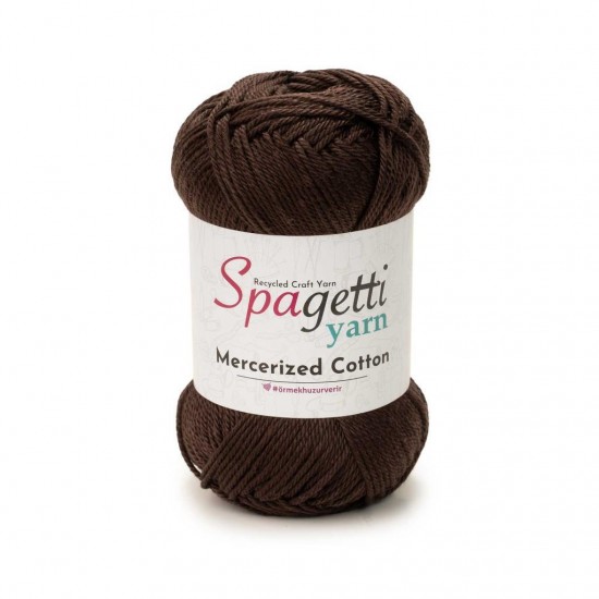 Mercerized Cotton Koyu Kahve El Örgü İpliği