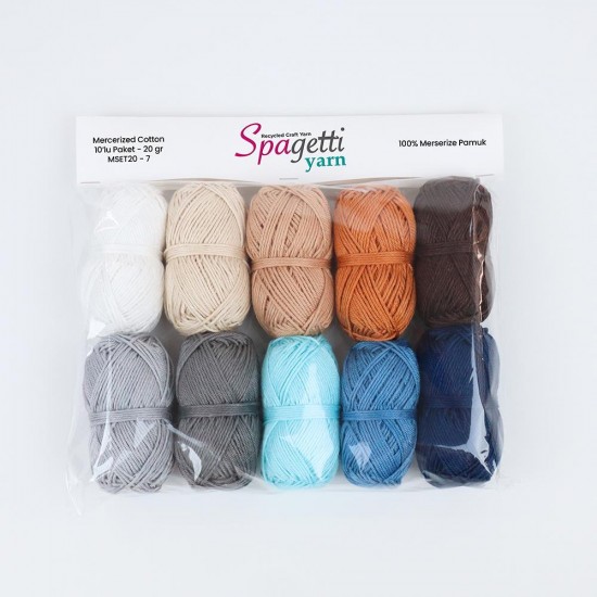 Mercerized Cotton Mini 20g - 10'lu Maviler Mercerized Cotton Mini 20g - 10'lu Maviler