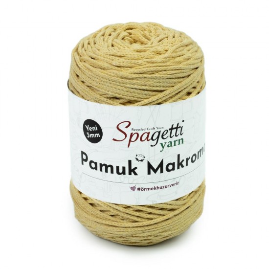 Pamuk Makrome 3mm Soft Sarı El Örgü İpliği