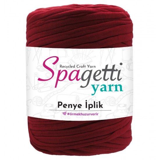 Penye İp Örgülü Kırmızı El Örgü İpliği