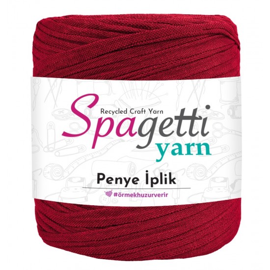 Penye İp Dokulu Canlı Kırmızı El Örgü İpliği