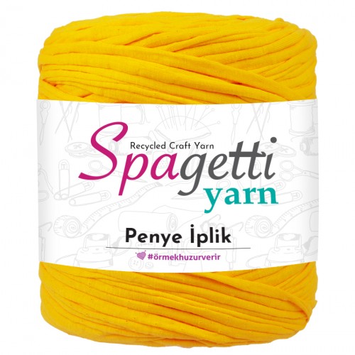 Penye İp Delikli Sarı El Örgü İpliği