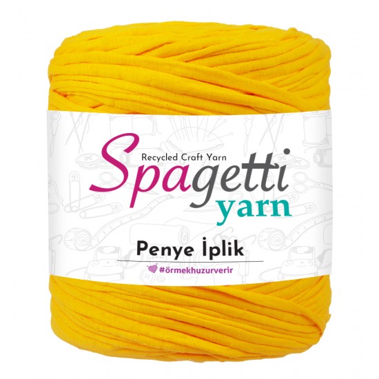 Penye İp Delikli Sarı El Örgü İpliği