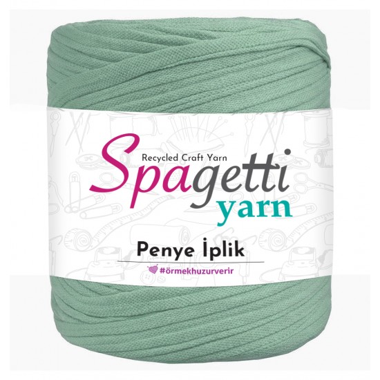 Penye İp Dokulu Su Yeşili El Örgü İpliği