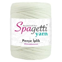 Penye İp Tırtıklı Şeker Beyaz El Örgü İpliği