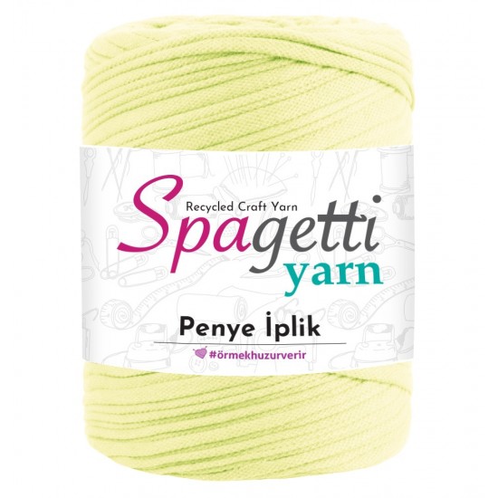 Penye İp Dokulu Sarı Yeşil El Örgü İpliği