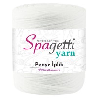 Penye İp Tırtıklı Beyaz El Örgü İpliği