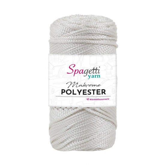 Polyester Makrome 2mm 100g Şeker Beyaz Polyester Makrome 2mm 100g Şeker Beyaz