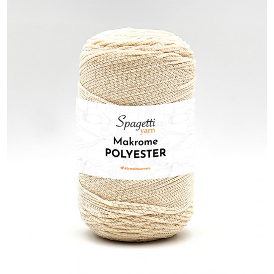 Polyester Makrome 2mm 250g Ekru El Örgü İpliği
