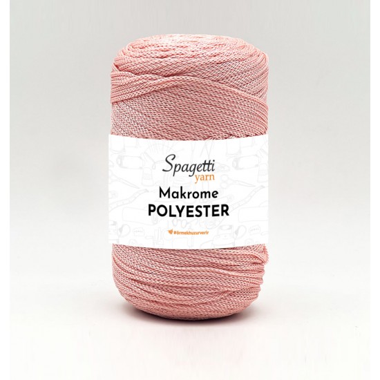 Polyester Makrome 2mm 250g Pudra Pembesi El Örgü İpliği